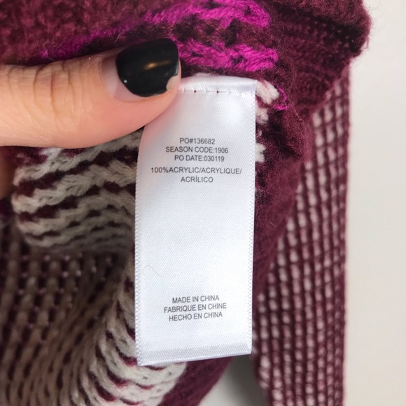 Splendid | Color Block Pullover Knit Sweater Top Raspberry Pink Red Medium - Picture 8 of 9